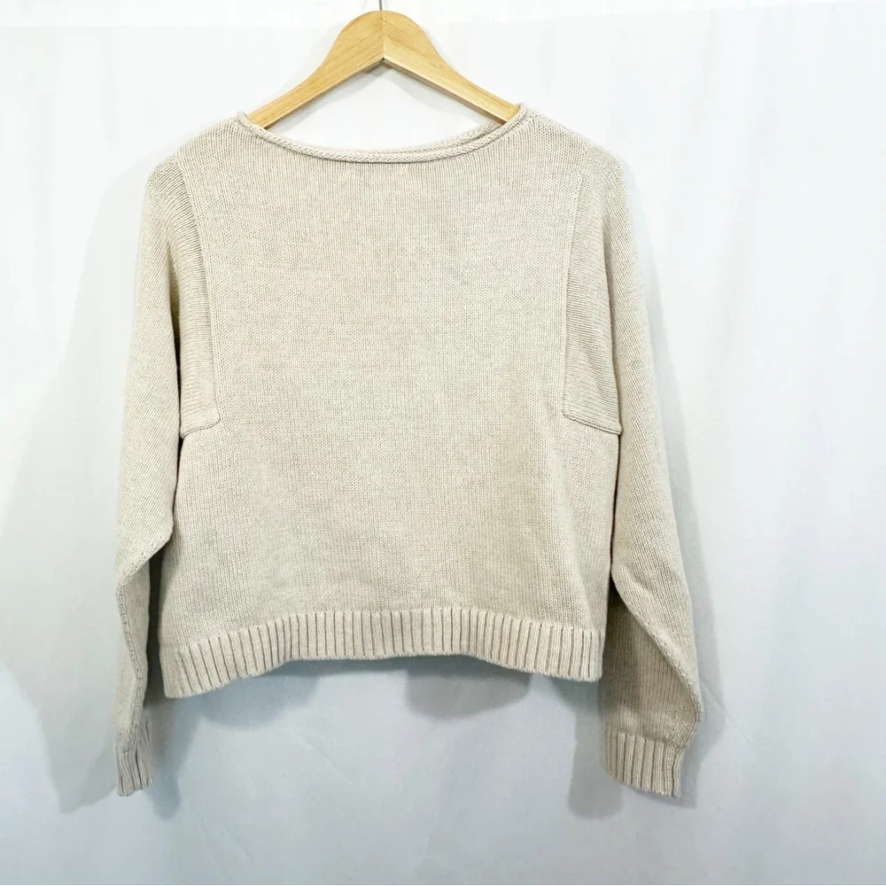 Madewell Rolled Neck Pullover Knit Sweater in Oatmeal Neutral - Picture 6 of 11